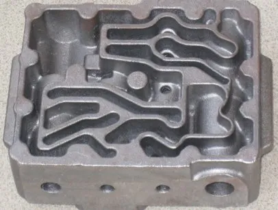 Raw gray iron hydraulic valve body casting